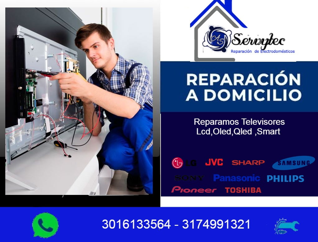 Reparación de televisores Bogotá ,ingenieros técnicos electrónicos expertos en ultimas tecnologías Lcd, oled, qled, lcd, plasma 4k a domicilio